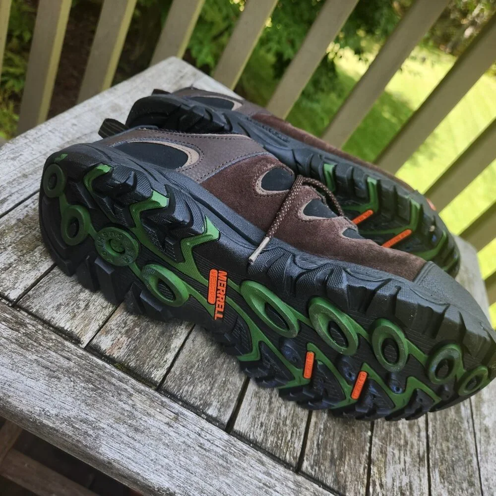 Merrell Ridgepass Bolt Low Work Boots Waterproof Brown Mens 10.5 J15819 F2413-11